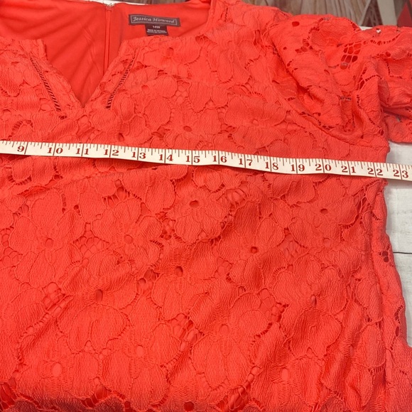 Jessica Howard Red/Orange Lace Shift Dress Women’s 14W - Picture 12 of 13